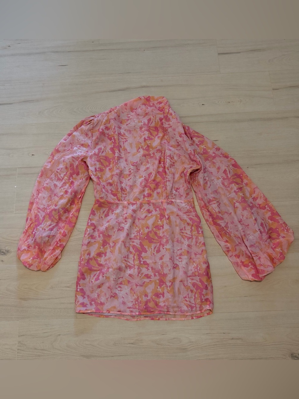 Pretty Lavish Pink & Peach Floral Sheer Dress
